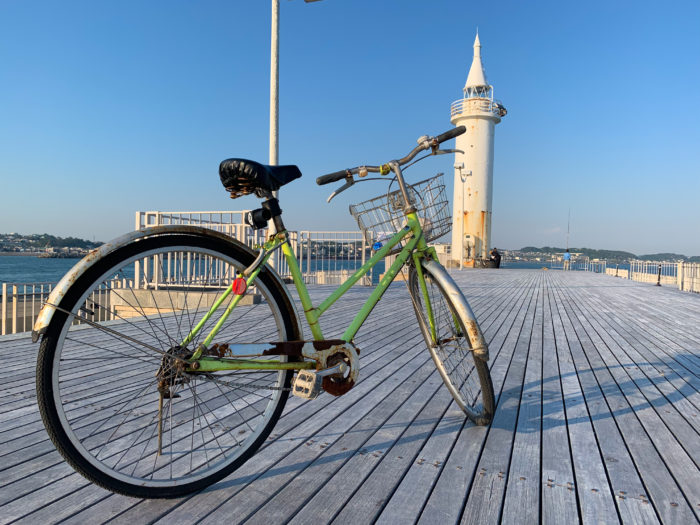 江ノ島と自転車